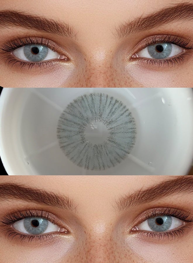 Catchu Look Grey Color Lenses Yearly 14.2mm Contact Lenses Comfortable to Wear - Image 2